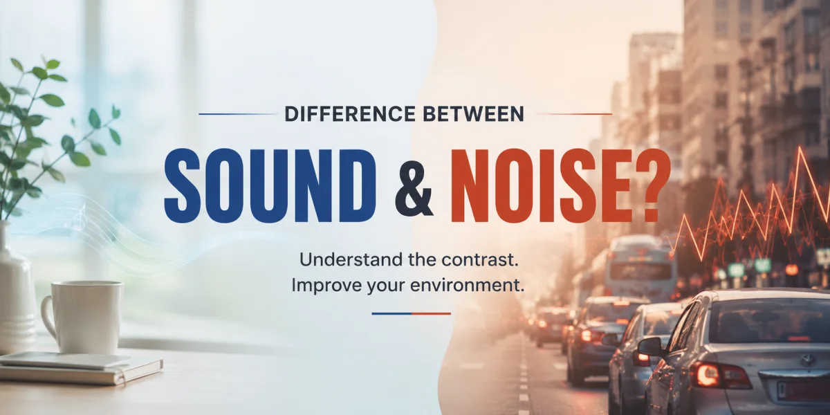 Difference between sound and noise illustrated side by side